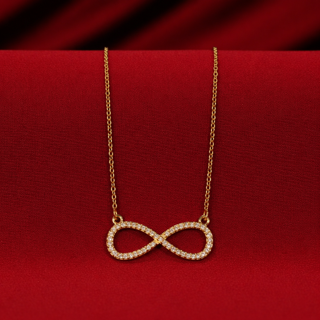 INFINITY LOVE GOLDEN CRYSTAL NECKLACE