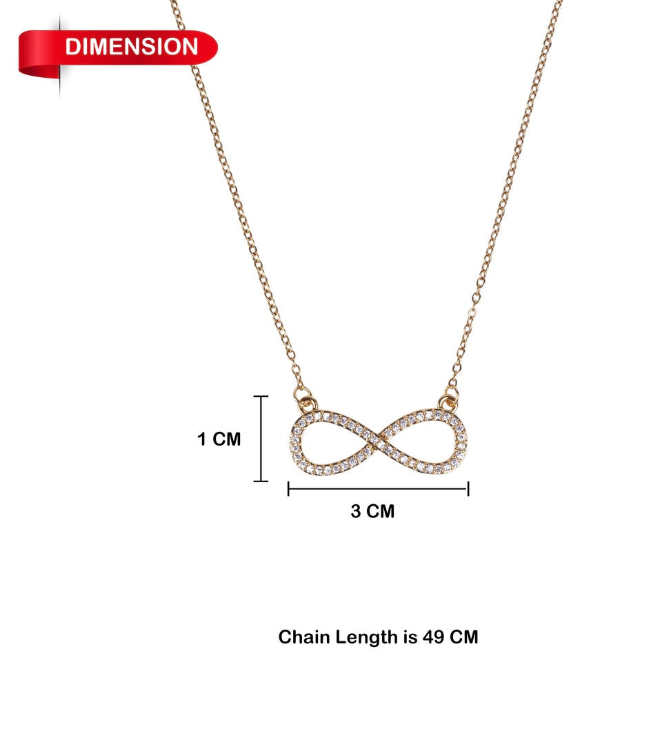 INFINITY LOVE GOLDEN CRYSTAL NECKLACE