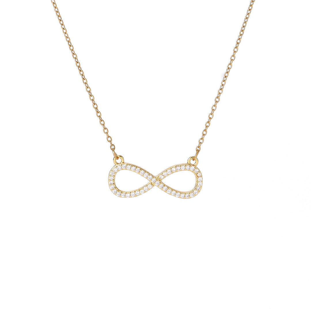 INFINITY LOVE GOLDEN CRYSTAL NECKLACE
