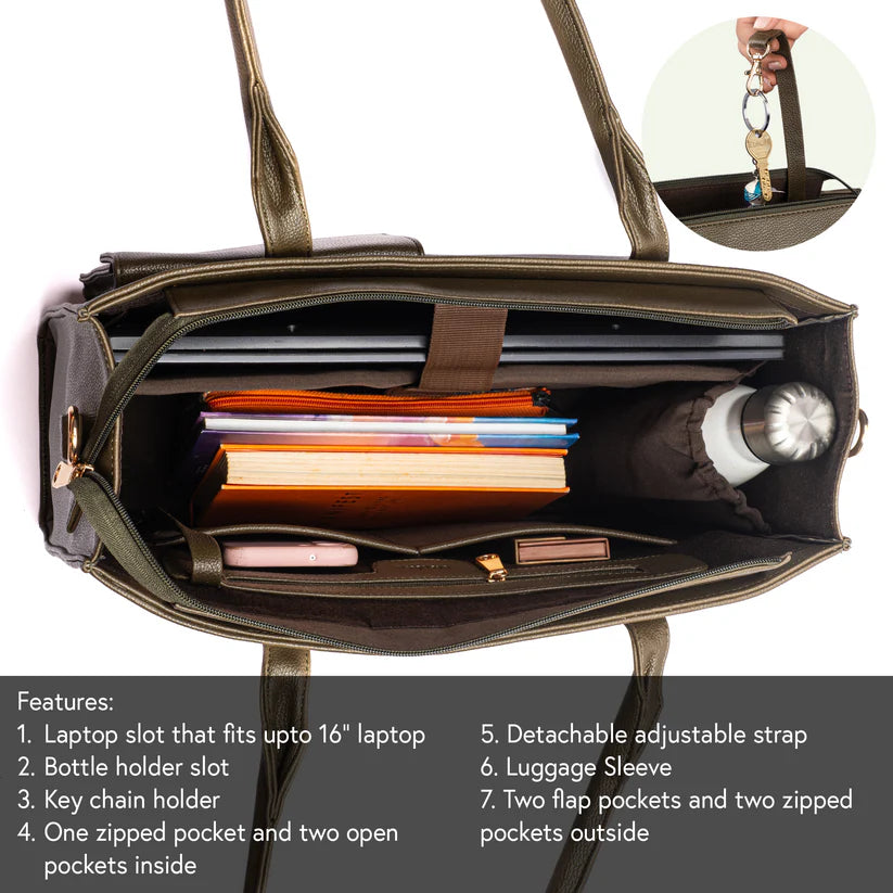 Mocha Elegance Maison Élan Tote bag for 16" laptop